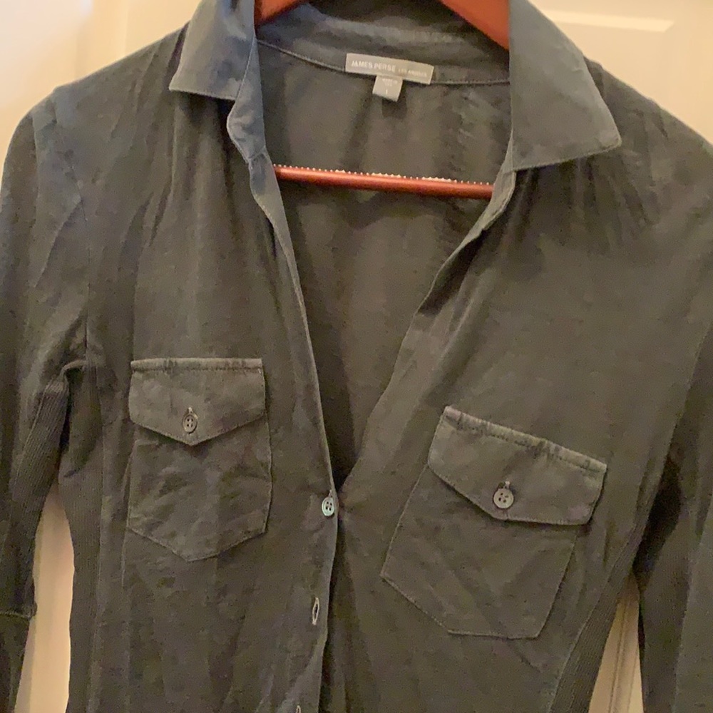 James Pearse long sleeve button down shirt women’s 1